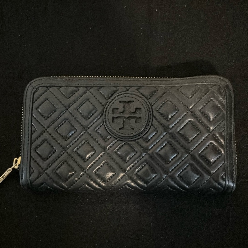 Tory Burch black soft leather wallet